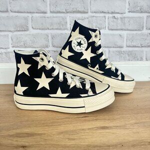 ⭐Converse Chuck Taylor All Star Lift Platform Hi Large Stars 11 Shoes A09903C⭐